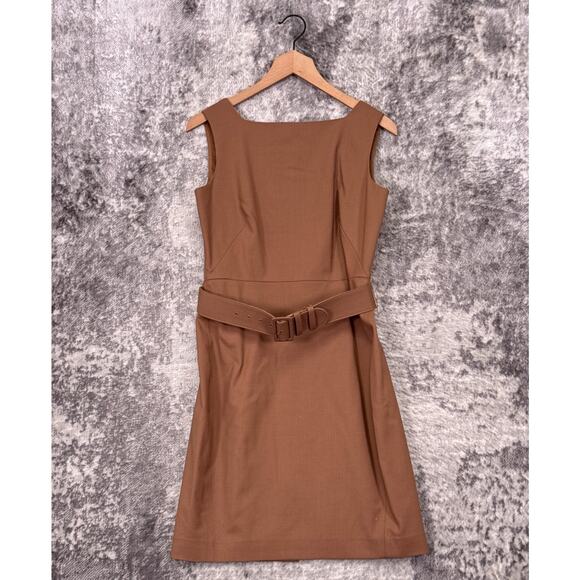 MM LaFleur Dress 2 Womens Cynthia Dress Washable Wool Twill Brown Camel - Picture 1 of 8